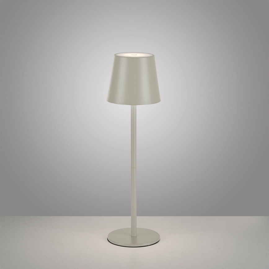 Leuchten Direkt 19250-40 - LED Vanjska prigušiva punjiva stolna lampa EURIA LED/3W/5V 2600 mAh IP54 siva
