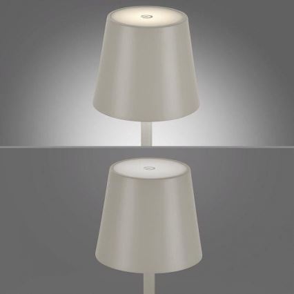 Leuchten Direkt 19250-40 - LED Vanjska prigušiva punjiva stolna lampa EURIA LED/3W/5V 2600 mAh IP54 siva