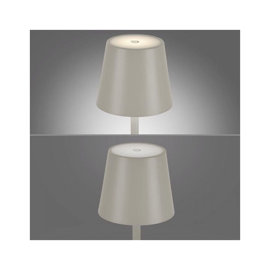 Leuchten Direkt 19250-40 - LED Vanjska prigušiva punjiva stolna lampa EURIA LED/3W/5V 2600 mAh IP54 siva