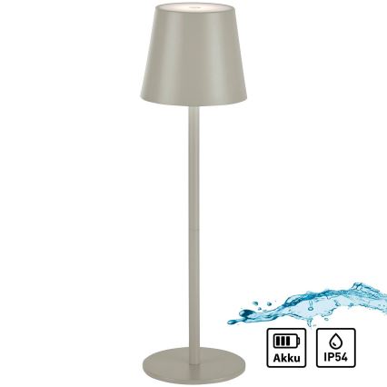 Leuchten Direkt 19250-40 - LED Vanjska prigušiva punjiva stolna lampa EURIA LED/3W/5V 2600 mAh IP54 siva