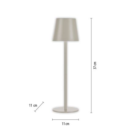 Leuchten Direkt 19250-40 - LED Vanjska prigušiva punjiva stolna lampa EURIA LED/3W/5V 2600 mAh IP54 siva