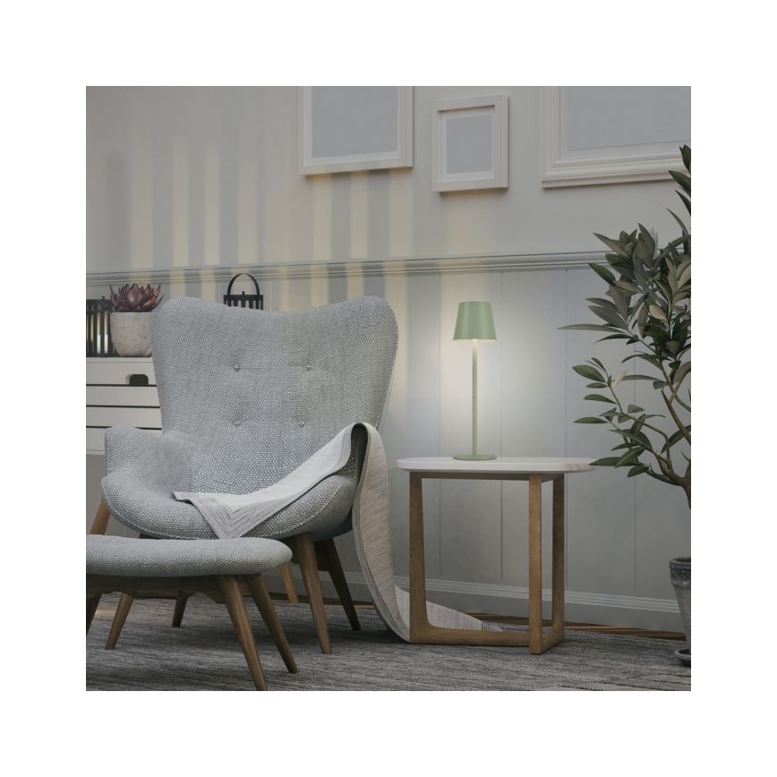 Leuchten Direkt 19250-43 - LED vanjska punjiva stolna lampa s prigušivanjem EURIA LED/3W/5V IP54 zelena