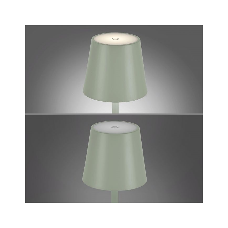 Leuchten Direkt 19250-43 - LED vanjska punjiva stolna lampa s prigušivanjem EURIA LED/3W/5V IP54 zelena