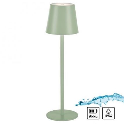Leuchten Direkt 19250-43 - LED vanjska punjiva stolna lampa s prigušivanjem EURIA LED/3W/5V IP54 zelena