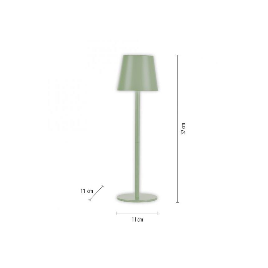 Leuchten Direkt 19250-43 - LED vanjska punjiva stolna lampa s prigušivanjem EURIA LED/3W/5V IP54 zelena