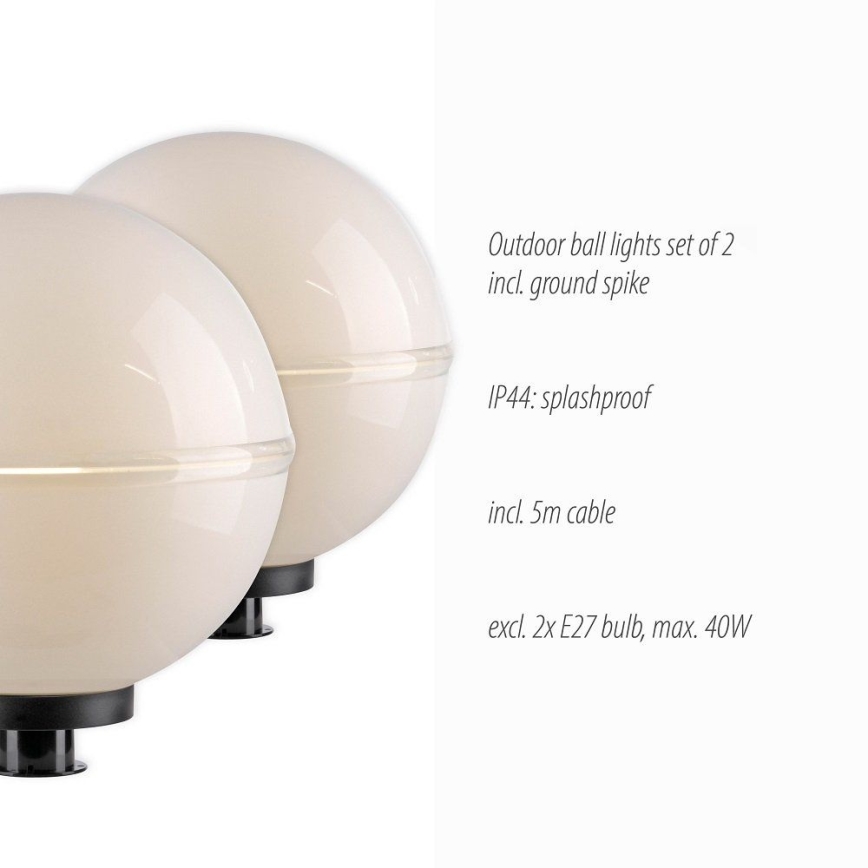 Leuchten Direkt 19324-16-2 - SET 2x Vanjska lampa 1xE27/40W/230V pr. 40 cm IP44