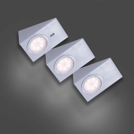 Leuchten Direkt 84111-55-3 - SET 3x LED Osvjetljenje za namještaj sa senzorom THEO LED/3,6W/230V