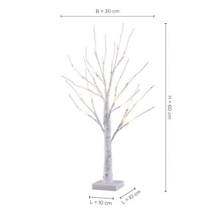 Leuchten Direkt 86140-16 - LED Dekorativna lampa BIRCH LED/1,44W/3xAA 60 cm