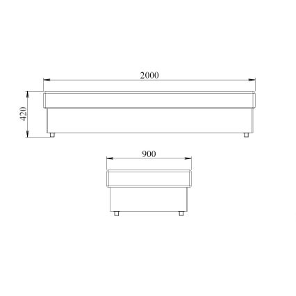 Ležaj NOE 90x200 s oprugastim madracem i spremištem, siva/crna