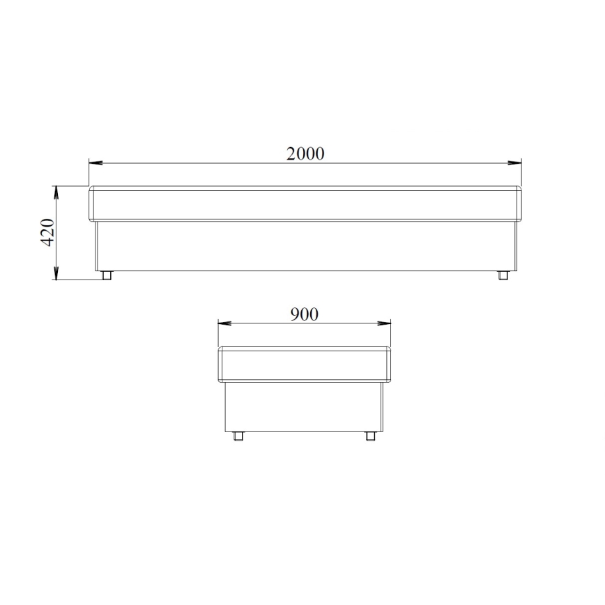 Ležaj NOE 90x200 s oprugastim madracem i spremištem, siva/crna