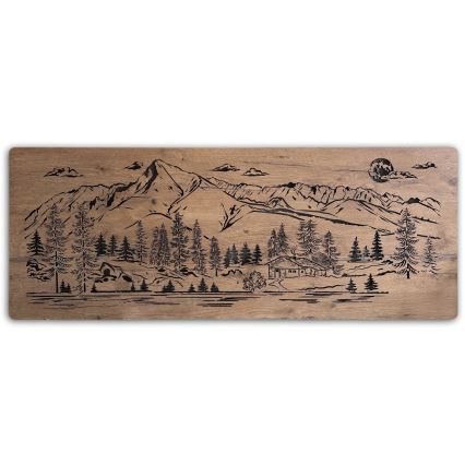 Li-Go 23521/OVL/DUB3 - LED zidna dekoracija s mogućnošću prigušenja LED/10W/5V 30000 mAh 130x50 cm hrast/vikendica u planinama