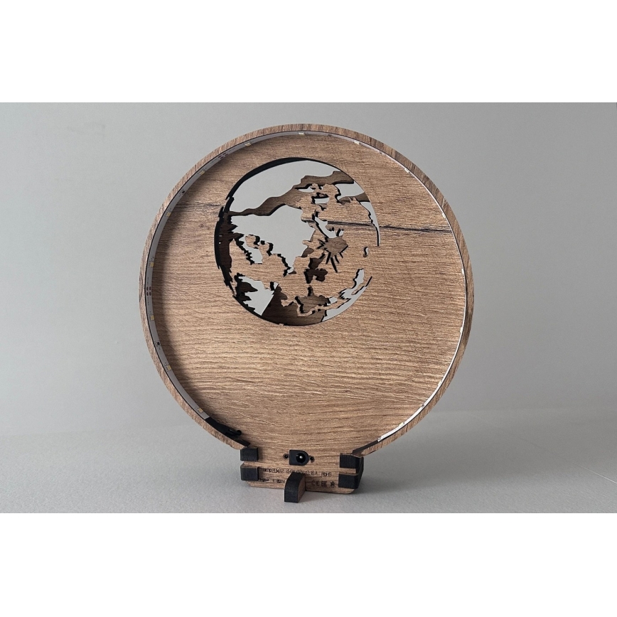 Li-Go 23574/DUB2 - LED stolna dekoracija s prigušivanjem LED/12W/230V 20x22 cm hrast/Vuk i mjesec