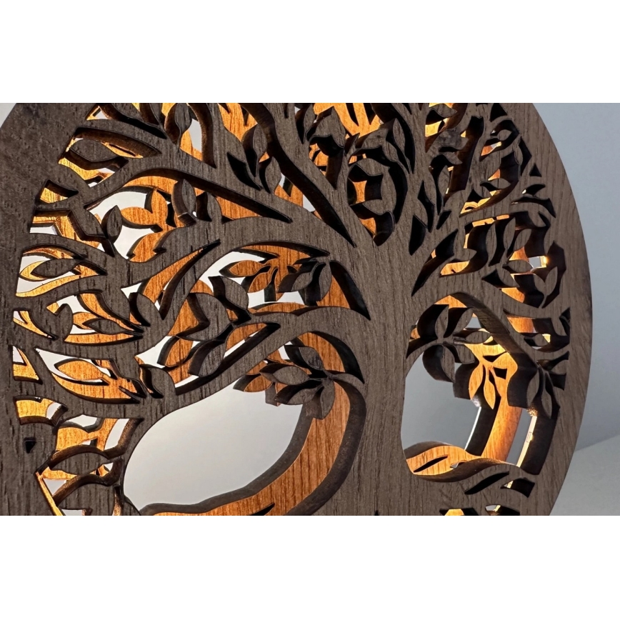 Li-Go 23577/DUB2 - LED stolna dekoracija s mogućnošću prigušivanja LED/12W/230V 20x22 cm hrast/Stablo života