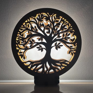 Li-Go 23577/DUB2 - LED prigušiva stolna dekoracija LED/12W/230V 20x22 cm hrast/Stablo života