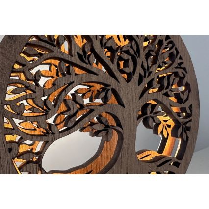 Li-Go 23577/DUB2 - LED prigušiva stolna dekoracija LED/12W/230V 20x22 cm hrast/Stablo života