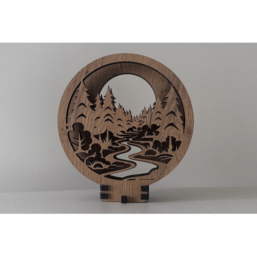 Li-Go 23580/DUB2 - LED stolna dekoracija s prigušivim osvjetljenjem LED/12W/230V 20x22 cm hrast/U šumi