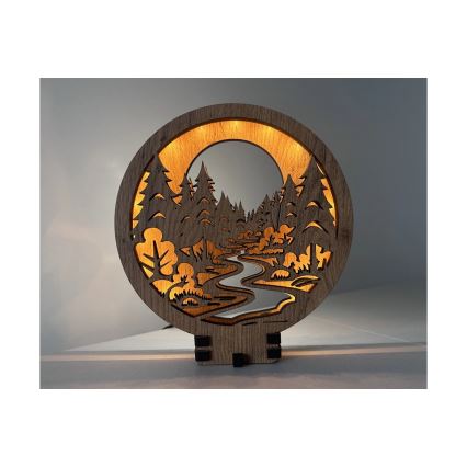 Li-Go 23580/DUB2 - LED stolna dekoracija s podesivom svjetlinom LED/12W/230V 20x22 cm hrast/U šumi