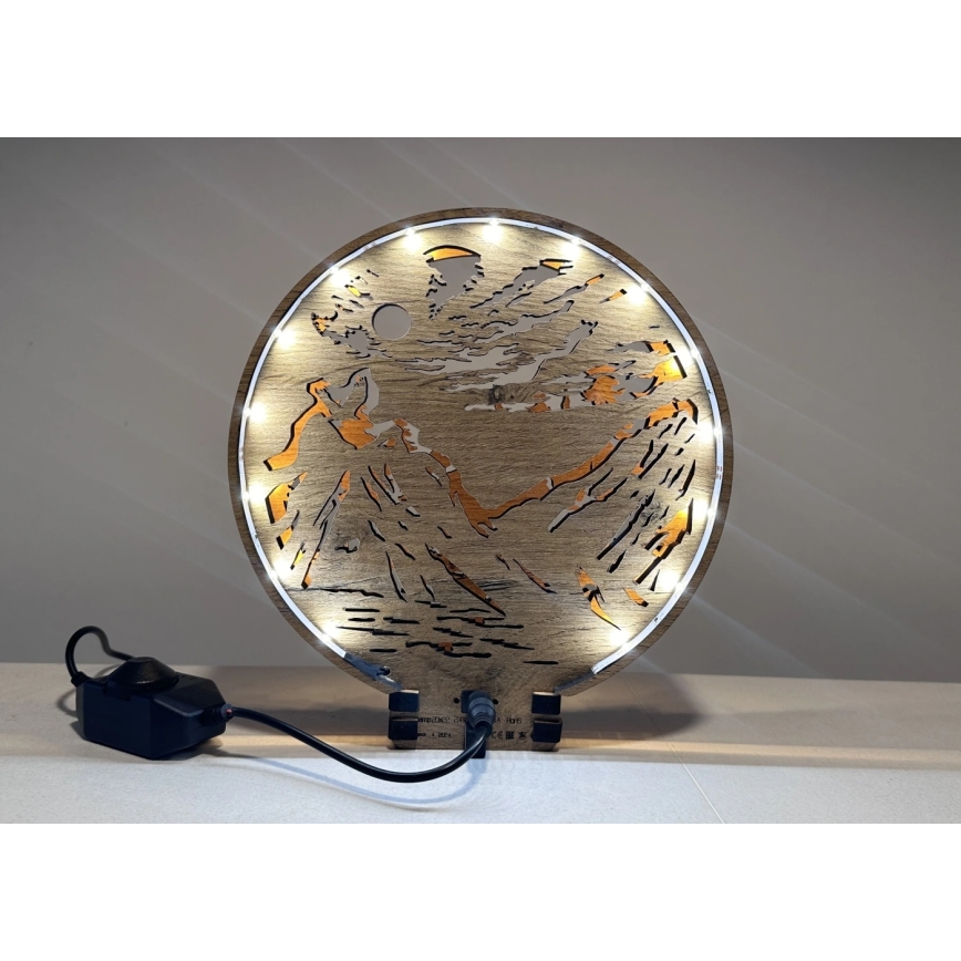 Li-Go 23595/DUB2 - LED stolna dekoracija s mogućnošću prigušivanja LED/12W/230V 20x22 cm hrast/Medvjedi