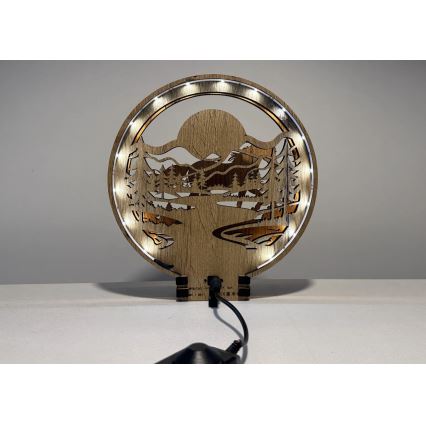 Li-Go 23598/DUB2 - LED stolna dekoracija s mogućnošću prigušivanja LED/12W/230V 20x22 cm hrast/konj