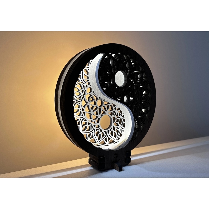 Li-Go 23607/O - LED stolna dekoracija s prigušivanjem LED/12W/230V 20x22 cm orah/Jin Jang