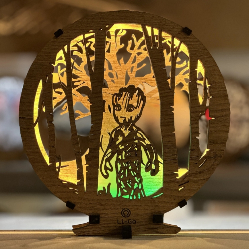 Li-Go 23613/DUB2 - LED stolna dekoracija s mogućnošću prigušivanja LED/12W/230V 20x22 cm hrast/Grut