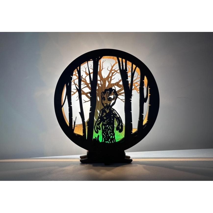 Li-Go 23613/DUB2 - LED stolna dekoracija s mogućnošću prigušivanja LED/12W/230V 20x22 cm hrast/Grut