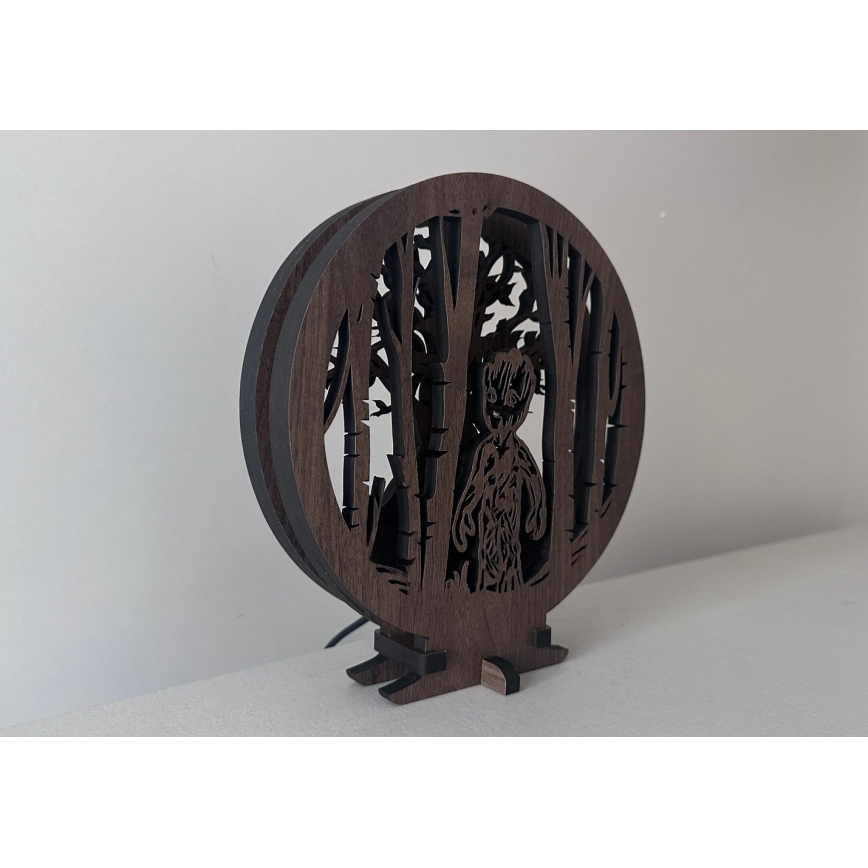 Li-Go 23613/DUB2 - LED stolna dekoracija s mogućnošću prigušivanja LED/12W/230V 20x22 cm hrast/Grut