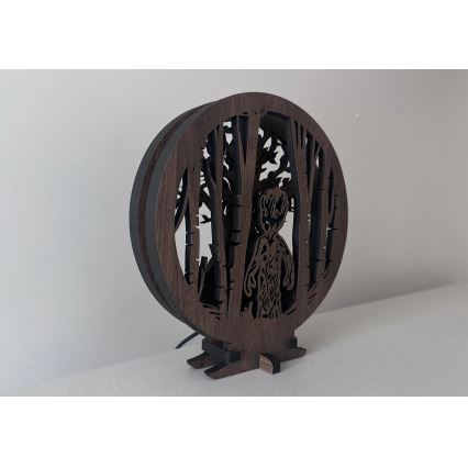 Li-Go 23613/DUB2 - LED stolna dekoracija s mogućnošću prigušivanja LED/12W/230V 20x22 cm hrast/Grut