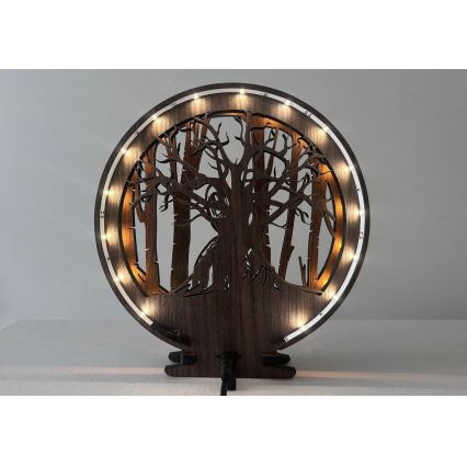 Li-Go 23613/DUB2 - LED stolna dekoracija s mogućnošću prigušivanja LED/12W/230V 20x22 cm hrast/Grut
