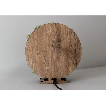 Li-Go 23622/DUB2 - LED stolna dekoracija s mogućnošću prigušivanja LED/12W/230V 20x22 cm hrast/Križ u mahovini