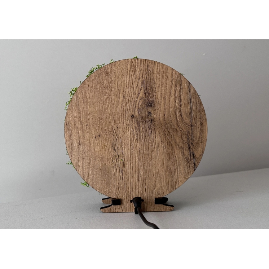 Li-Go 23622/DUB2 - LED stolna dekoracija s mogućnošću prigušenja LED/12W/230V 20x22 cm hrast/Križ u mahovini