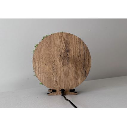 Li-Go 23625/DUB2 - LED stolna dekoracija s mogućnošću prigušivanja LED/12W/230V 20x22 cm hrast/mahovita vjeverica