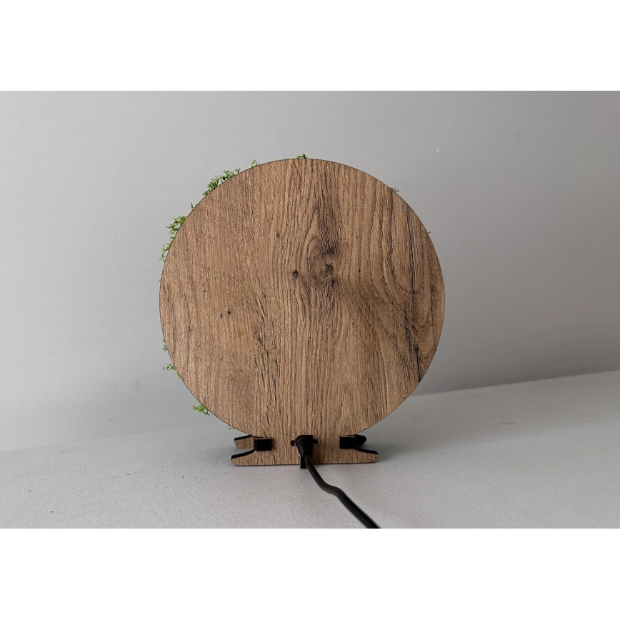 Li-Go 23625/DUB2 - LED stolna dekoracija s mogućnošću prigušivanja LED/12W/230V 20x22 cm hrast/mahovita vjeverica