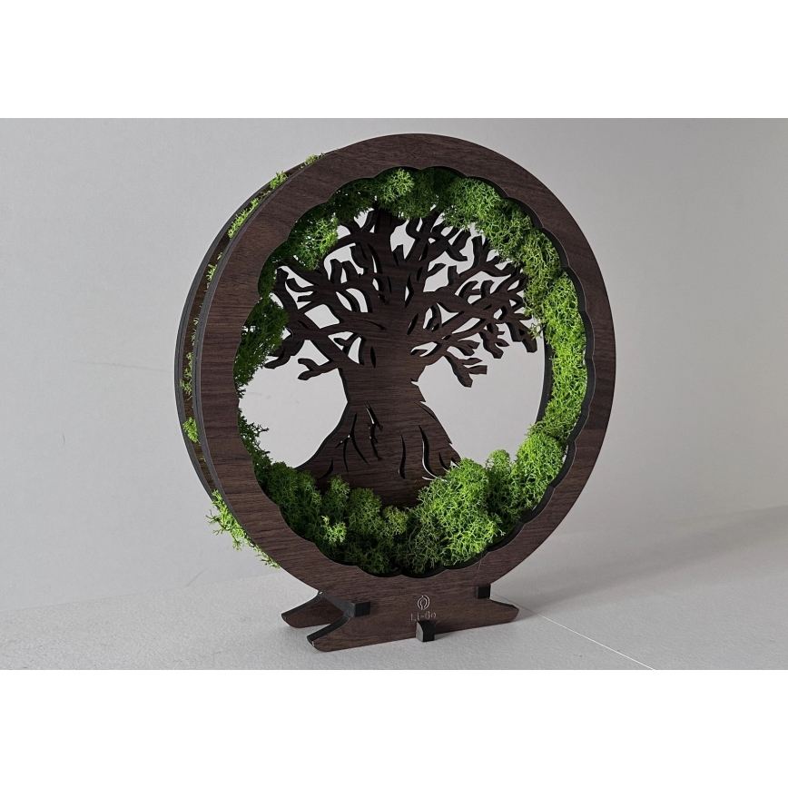 Li-Go 23631/DUB2 - LED stolna dekoracija s mogućnošću prigušivanja LED/12W/230V 30x31 cm hrast/mahovina i stablo