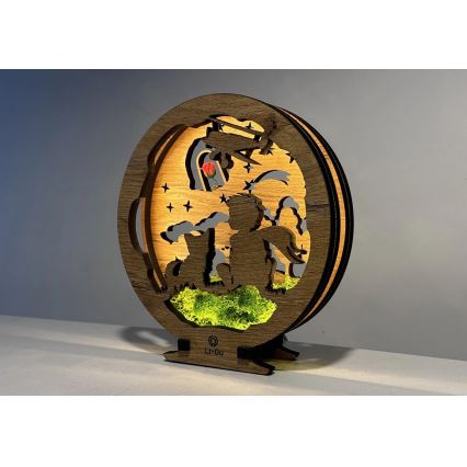 Li-Go 23634/DUB2 - prigušiva LED stolna dekoracija LED/12W/230V 20x22 cm hrast/Mali princ s ružom