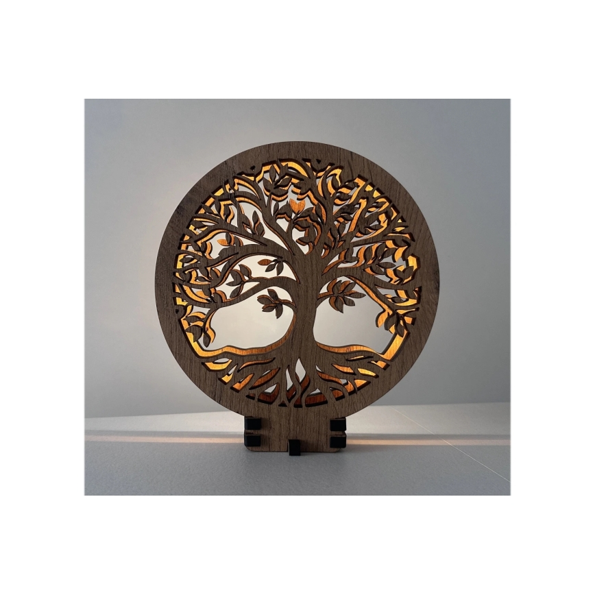 Li-Go 23648/DUB2 - LED stolna dekoracija s prigušivanjem LED/12W/230V 30x31 cm hrast/Stablo života