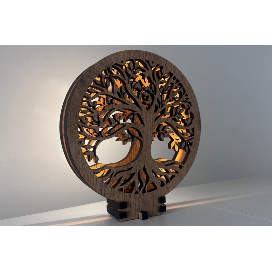 Li-Go 23648/DUB2 - LED stolna dekoracija s mogućnošću regulacije svjetline LED/12W/230V 30x31 cm hrast/Stablo života