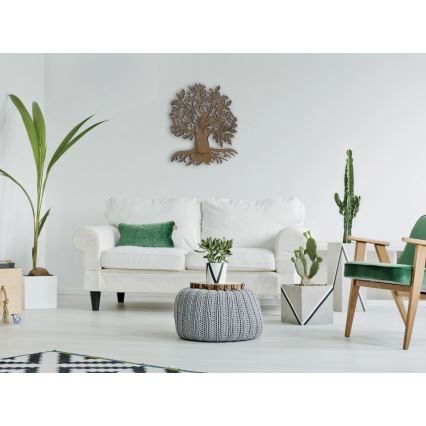 Li-Go 23673/DUB2 - LED dekoracija za zid s mogućnošću prigušivanja LED/10W/5V 20000 mAh 45x55 cm hrast + daljinski upravljač