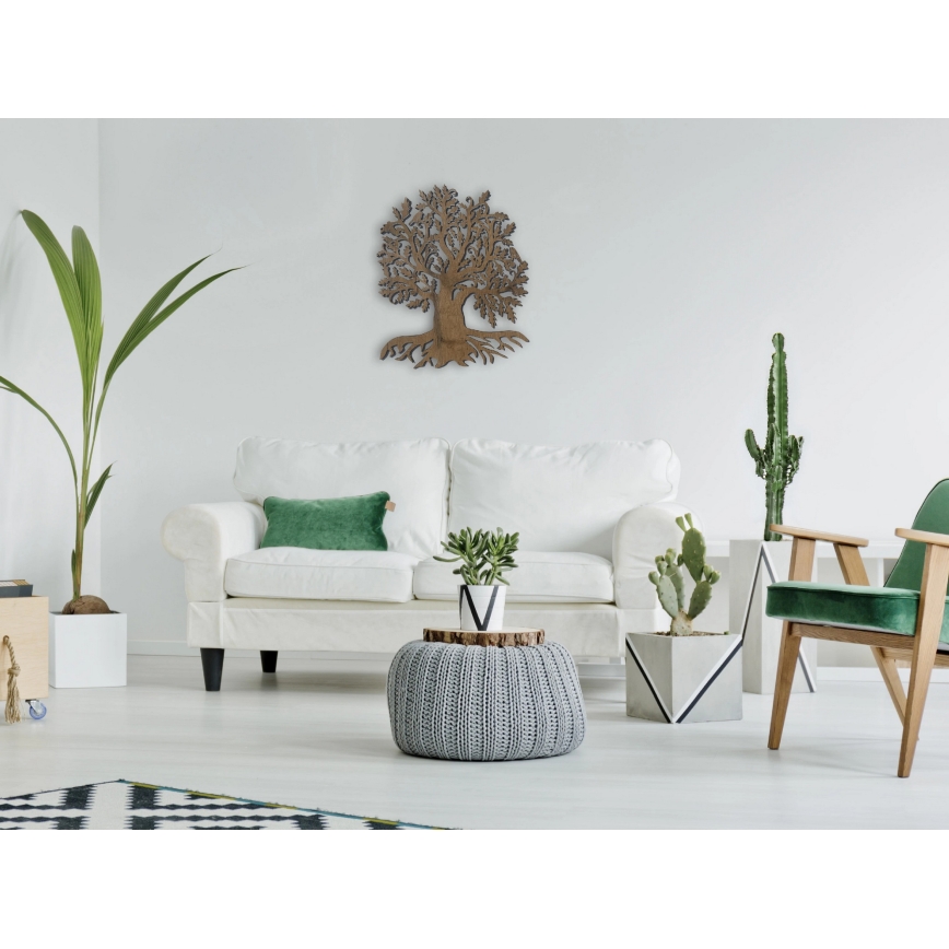 Li-Go 23673/DUB2 - LED dekoracija za zid s mogućnošću prigušivanja LED/10W/5V 20000 mAh 45x55 cm hrast + daljinski upravljač