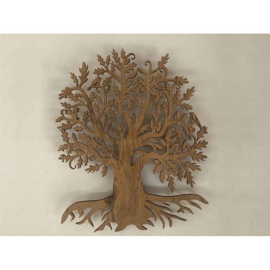 Li-Go 23673/DUB2 - LED dekoracija za zid s mogućnošću prigušivanja LED/10W/5V 20000 mAh 45x55 cm hrast + daljinski upravljač