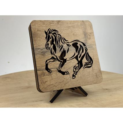 Li-Go 4070/DUB2 - LED stolna dekoracija LED/12W/230V 19x19 cm hrast/konj