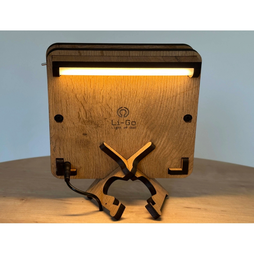 Li-Go 4070/DUB2 - LED stolna dekoracija LED/12W/230V 19x19 cm hrast/konj