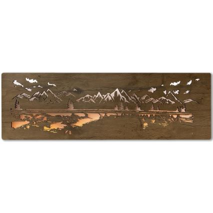 Li-Go 4778/A/4 - LED zidna dekoracija s mogućnošću prigušivanja LED/10W/5V 30000 mAh 120x40 cm hrast/Jezero