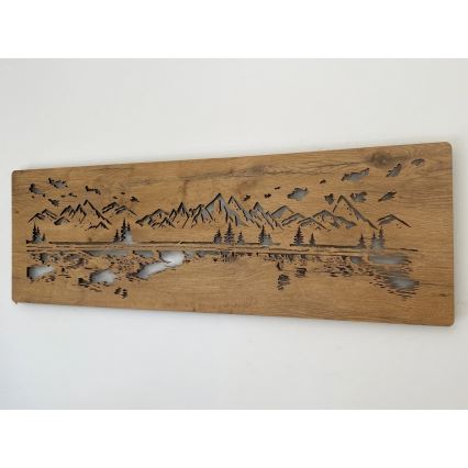 Li-Go 4778/A/4 - LED zidna dekoracija s mogućnošću prigušivanja LED/10W/5V 30000 mAh 120x40 cm hrast/Jezero