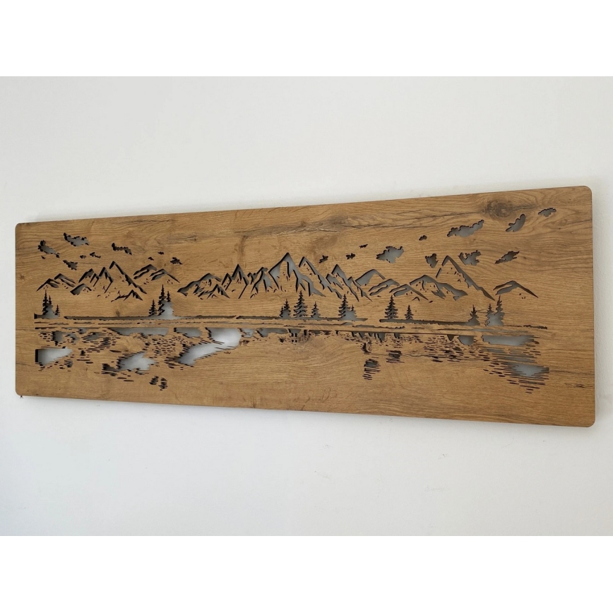 Li-Go 4778/A/4 - LED zidna dekoracija s mogućnošću prigušivanja LED/10W/5V 30000 mAh 120x40 cm hrast/Jezero