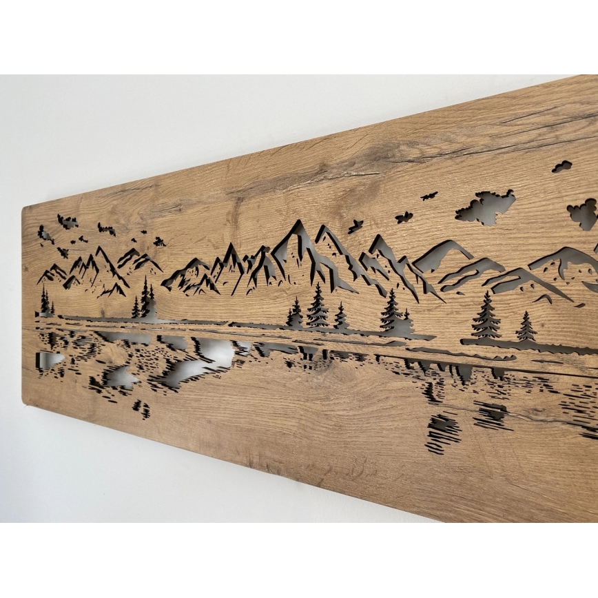 Li-Go 4778/A/4 - LED zidna dekoracija s mogućnošću prigušivanja LED/10W/5V 30000 mAh 120x40 cm hrast/Jezero