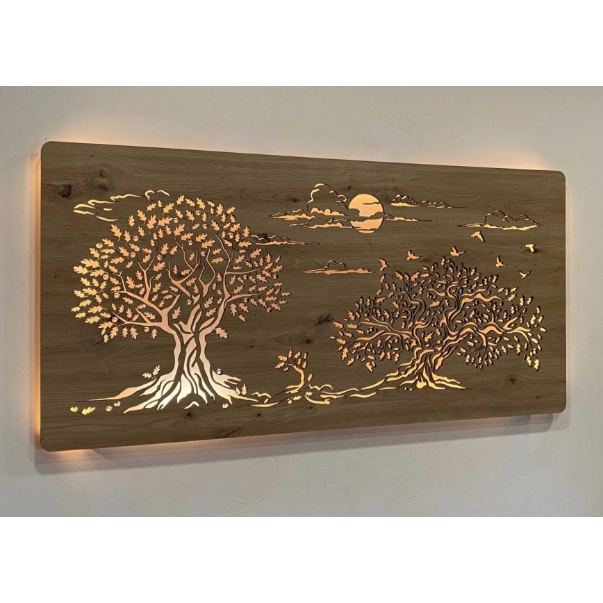 Li-Go 5307/DUB2 - LED zidna dekoracija s mogućnošću prigušivanja LED/24W/230V 120x60 cm hrast/Tri hrasta