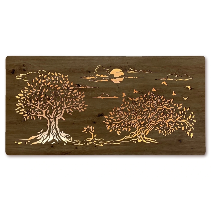 Li-Go 5307/DUB2 - LED zidna dekoracija s mogućnošću prigušivanja LED/24W/230V 120x60 cm hrast/Tri hrasta