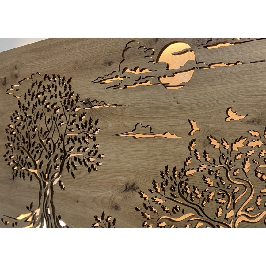 Li-Go 5307/DUB2 - LED zidna dekoracija s mogućnošću prigušivanja LED/24W/230V 120x60 cm hrast/Tri hrasta