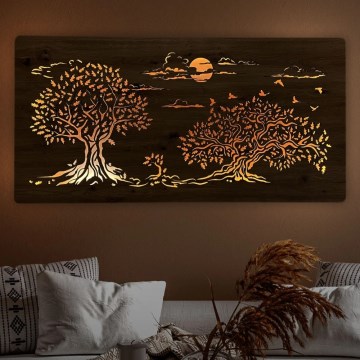 Li-Go 5307/DUB2 - LED zidna dekoracija s mogućnošću prigušivanja LED/24W/230V 120x60 cm hrast/Tri hrasta